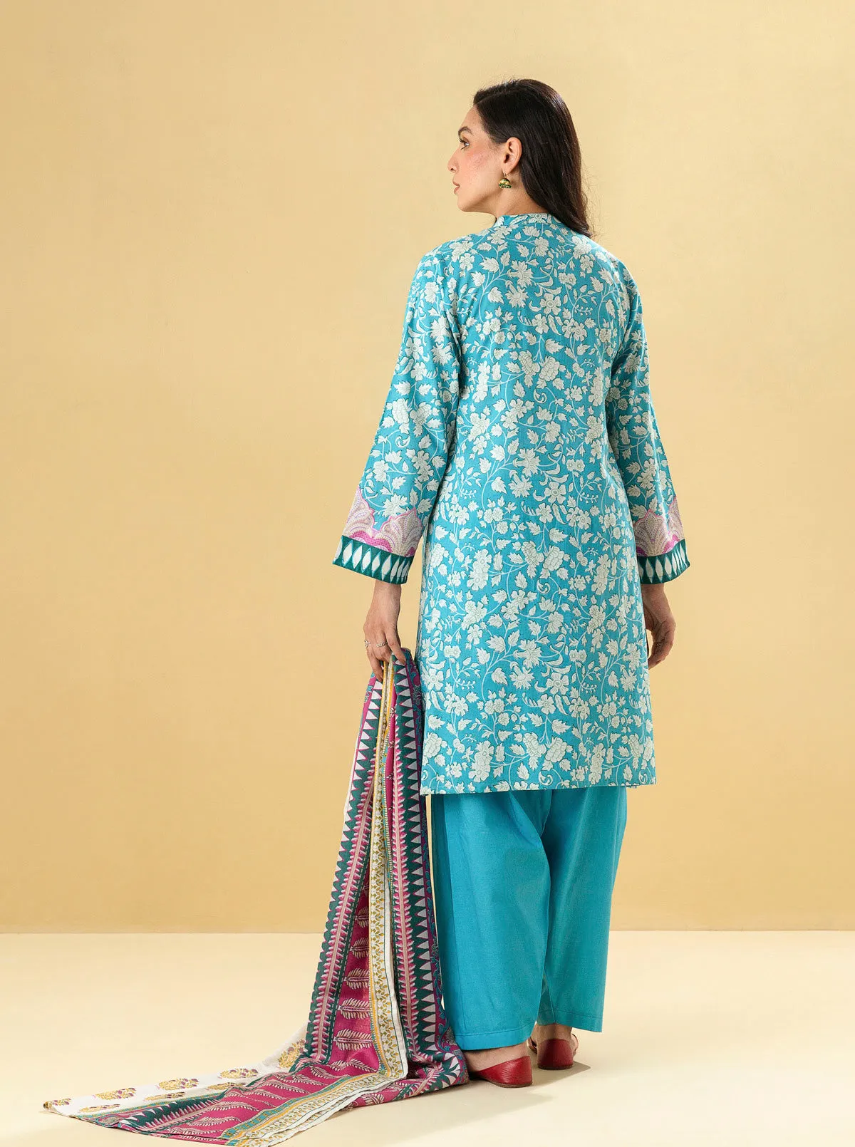 3 PIECE - PRINTED LAWN SUIT - DELICATE FLORA