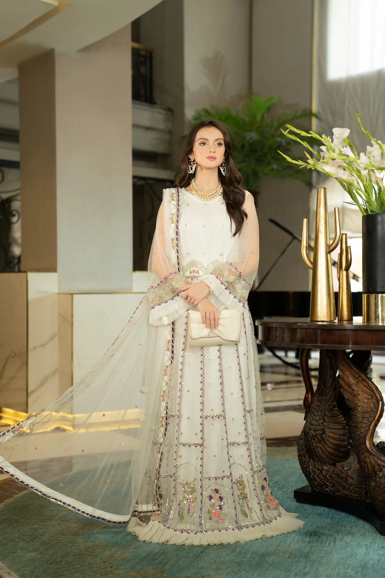 3PC NOORMA KAMAL NET FORMAL EMBROIDERD DRESS 02