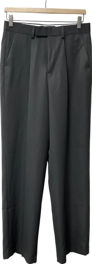 ASOS Grey Smart Wide Leg Cargo Trousers With Toggle Hem W30