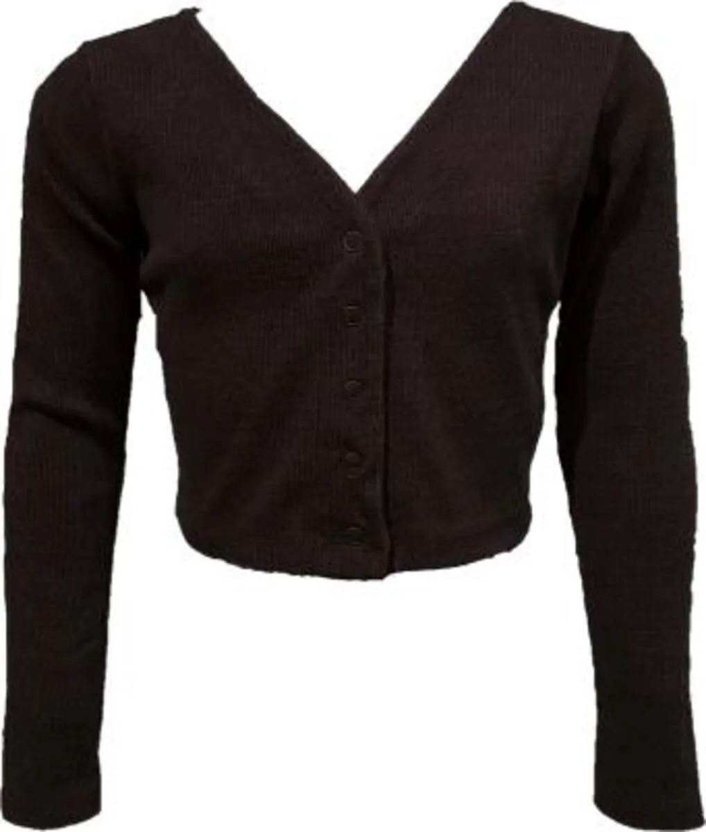 Black Ribbed Cardigan