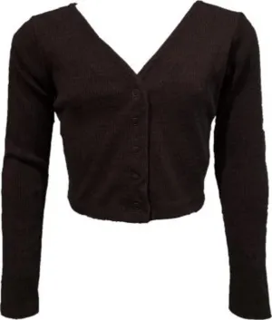 Black Ribbed Cardigan