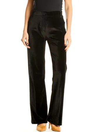 Black Velour Classic Trousers