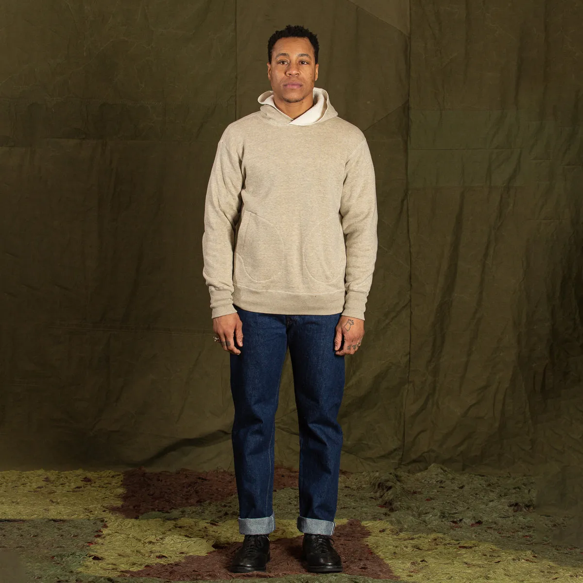 Boxing Glove Pocket Hooded Sweatshirt - Oatmeal