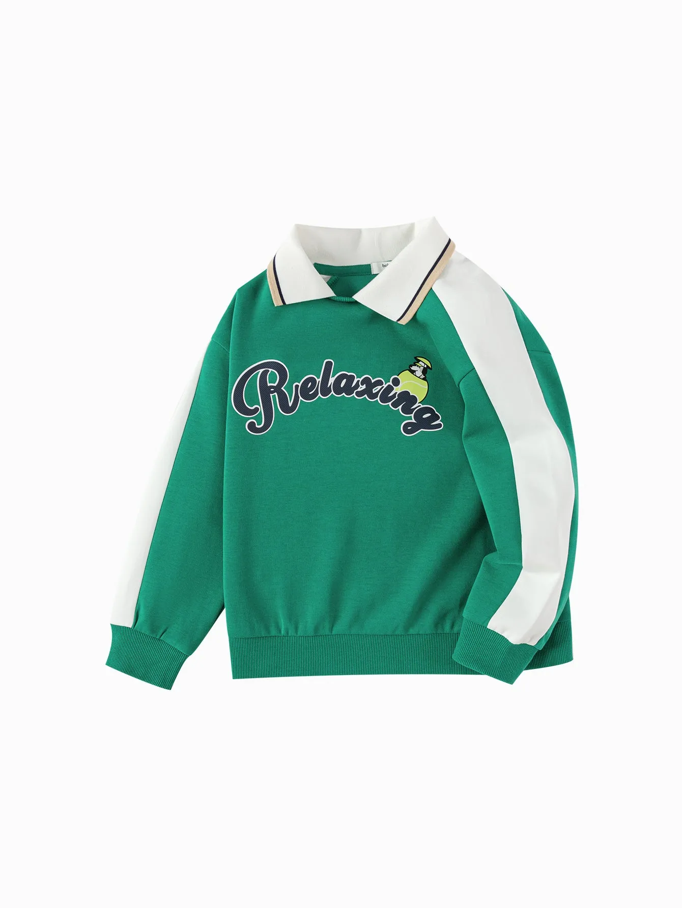 Boy Trend Scenarios Green Hue Letter Hoody