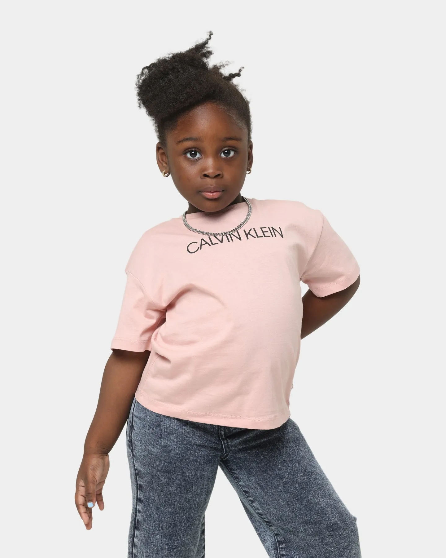 Calvin Klein Kids' Institutional Logo Boxy T-Shirt Delicate Rose