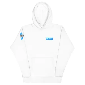 Capital H's Unisex Hoodie (White Hoovi Print) Light Blue & Grey Logo