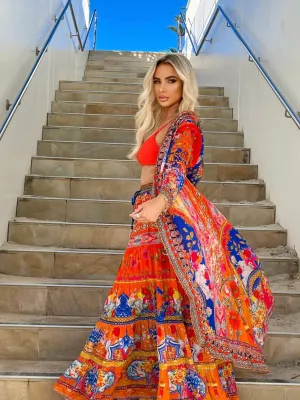 CARNIVAL SPIRIT MAXI SKIRT
