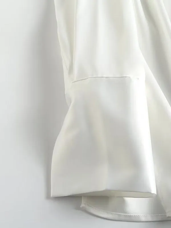 Casual Loose Long Sleeves Buttoned Solid Color Lapel Collar Blouses&Shirts Tops