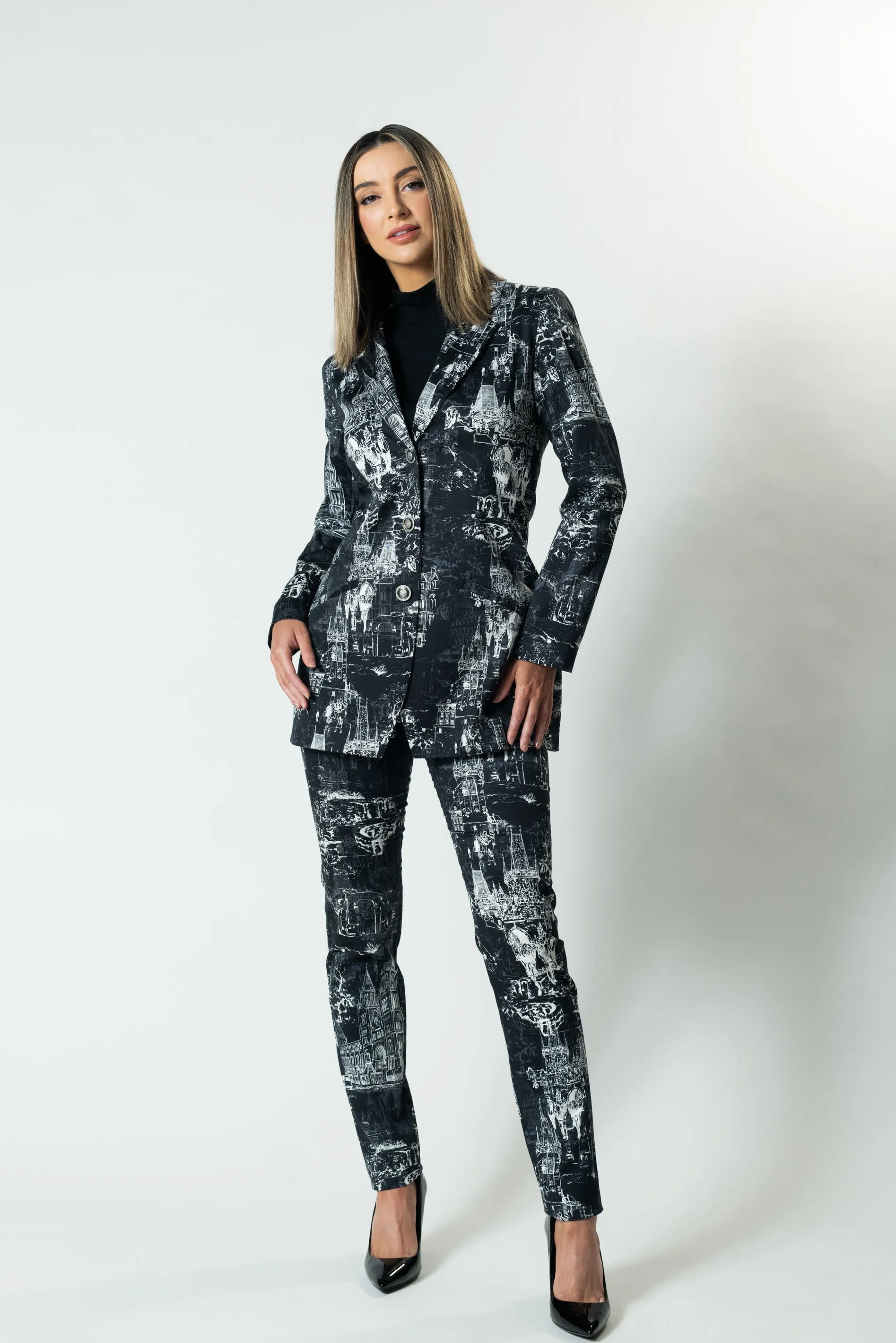 CITYSCAPE Straight Leg Suit Pant