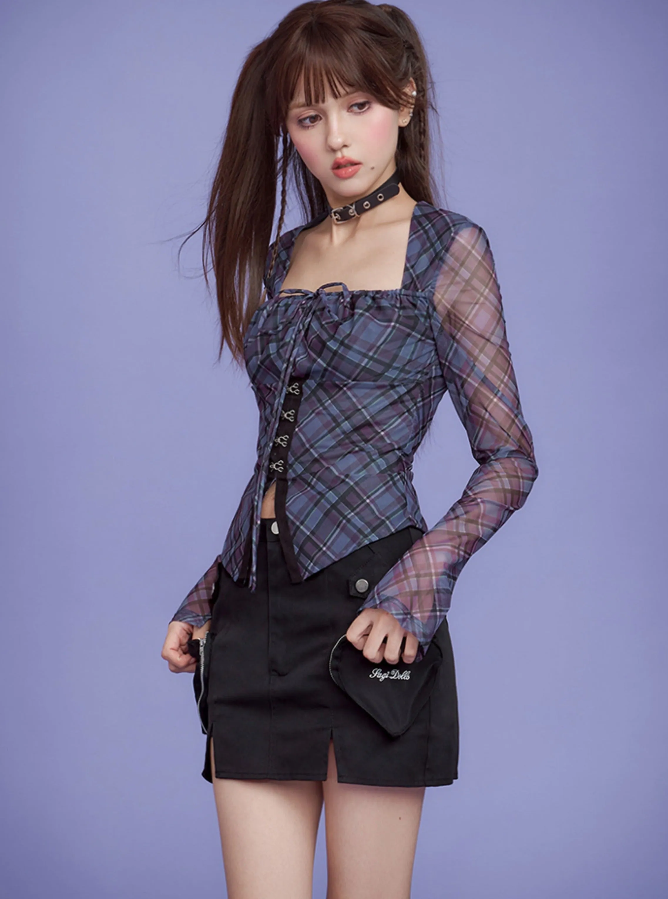 Cool Blue Purple Mesh Shirt