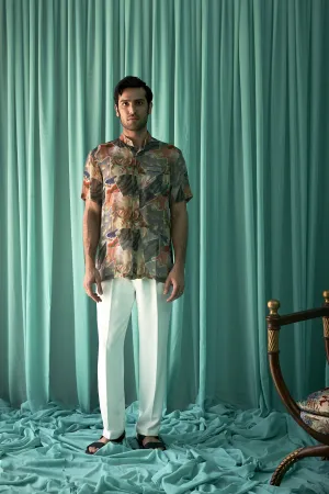 Coral Flora Print Men's Co-ord