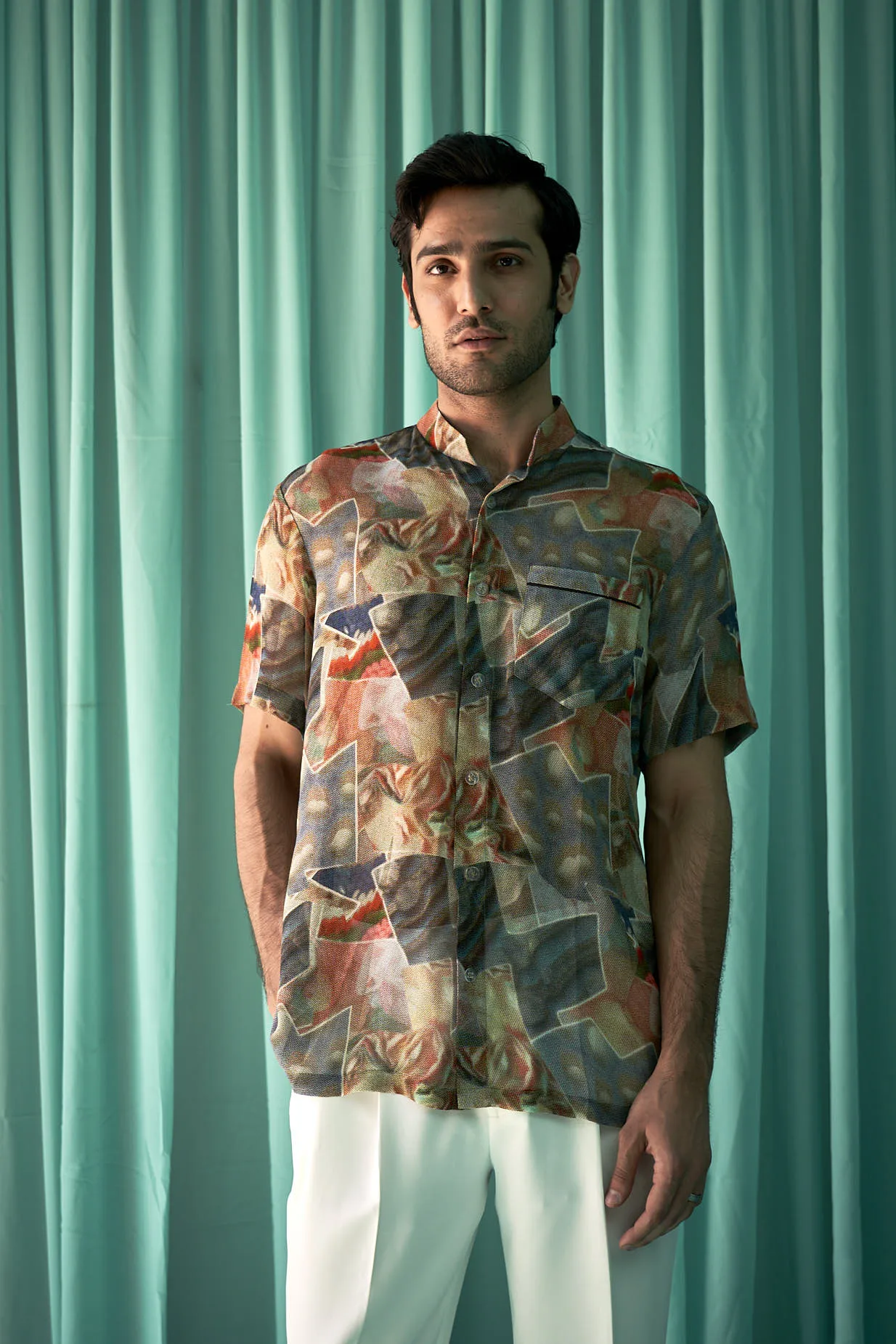 Coral Flora Print Men's Co-ord
