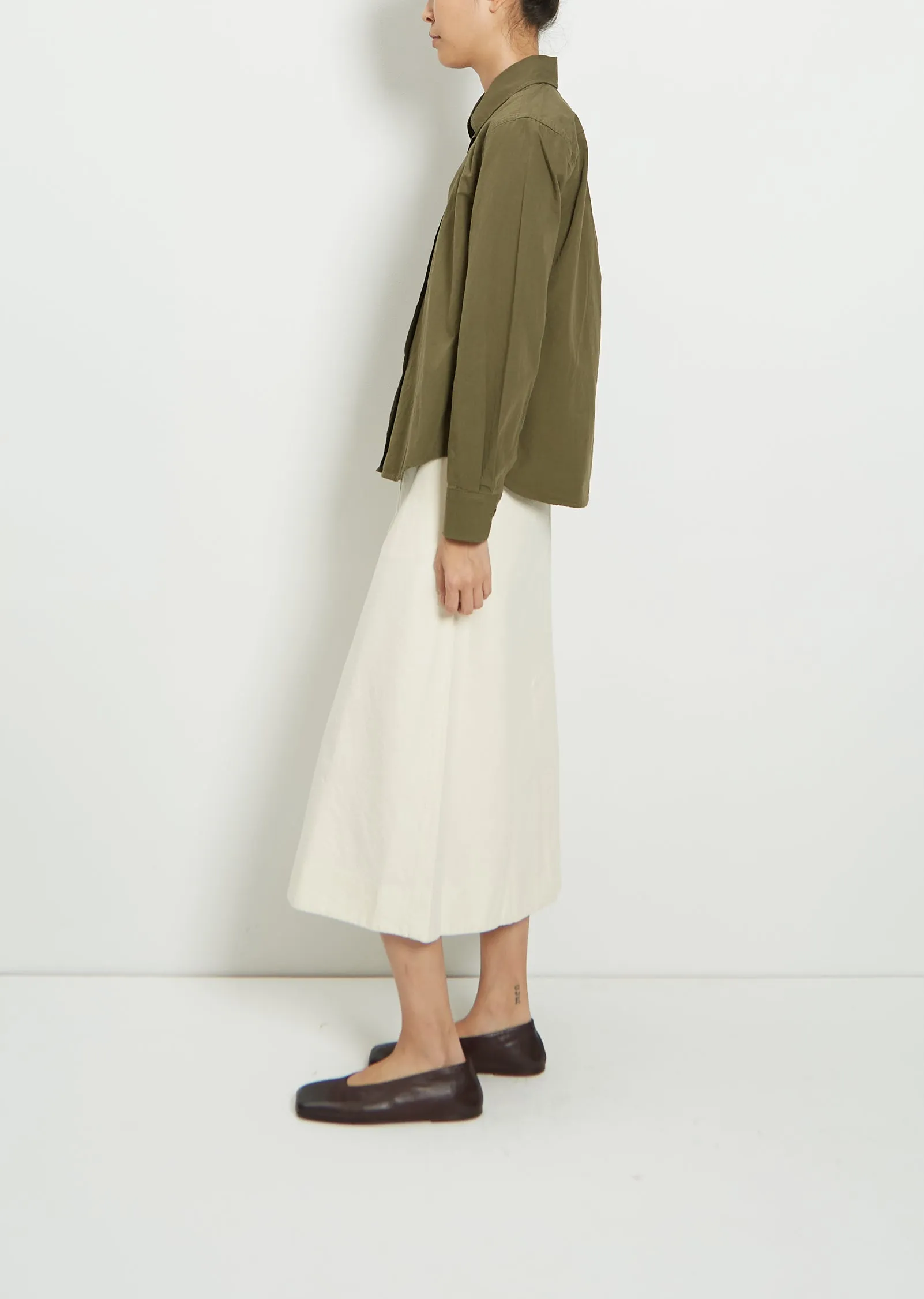 Cotton Simple Shirt — Khaki