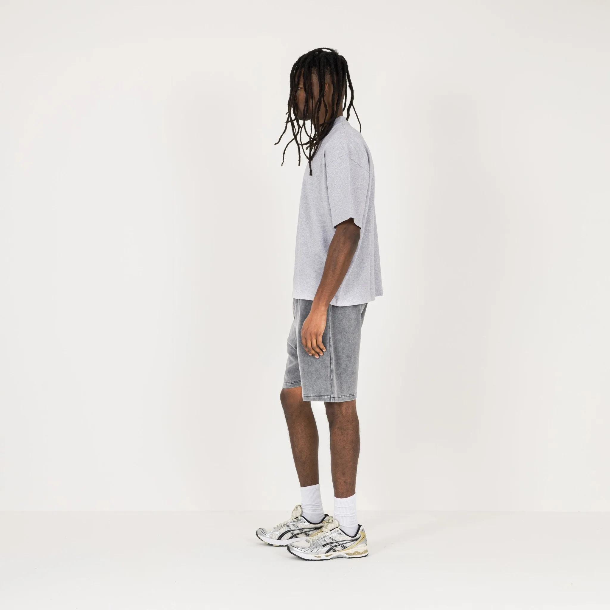 Cropped T-Shirt - Light Marl Grey