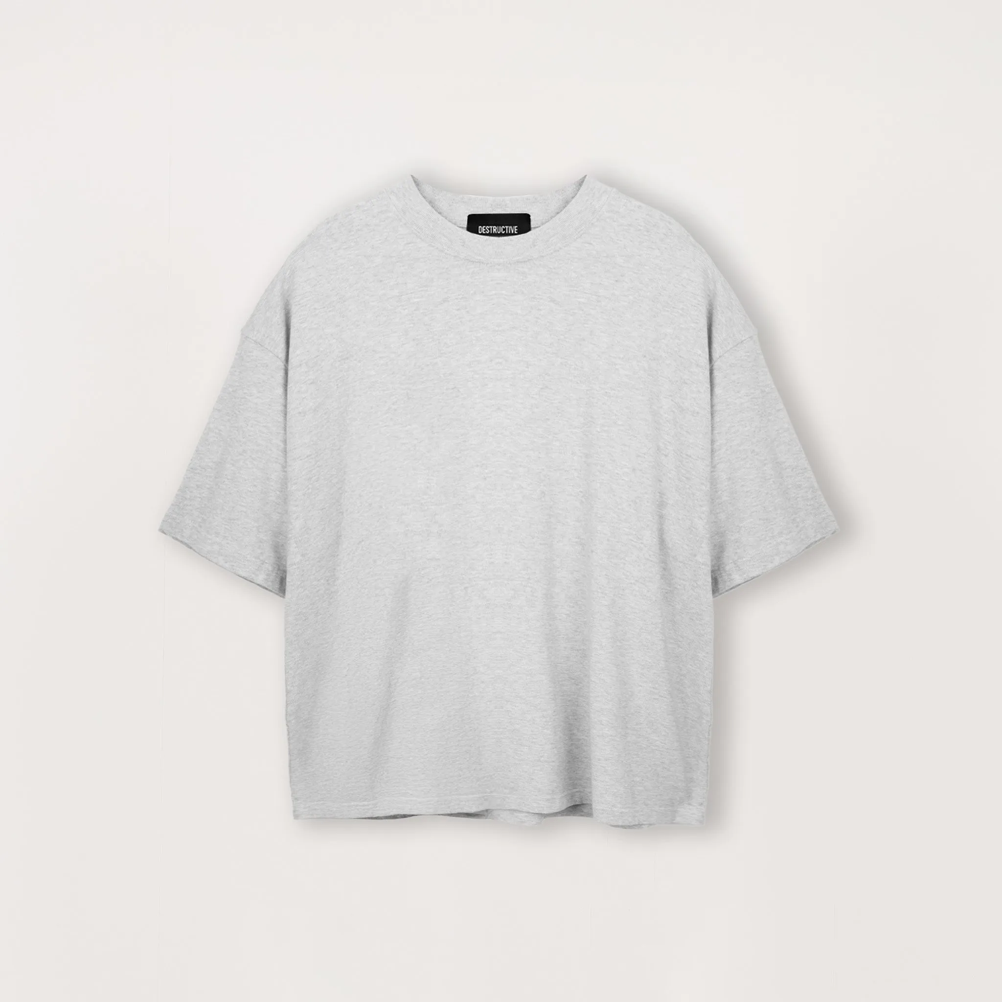 Cropped T-Shirt - Light Marl Grey