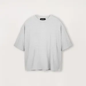 Cropped T-Shirt - Light Marl Grey