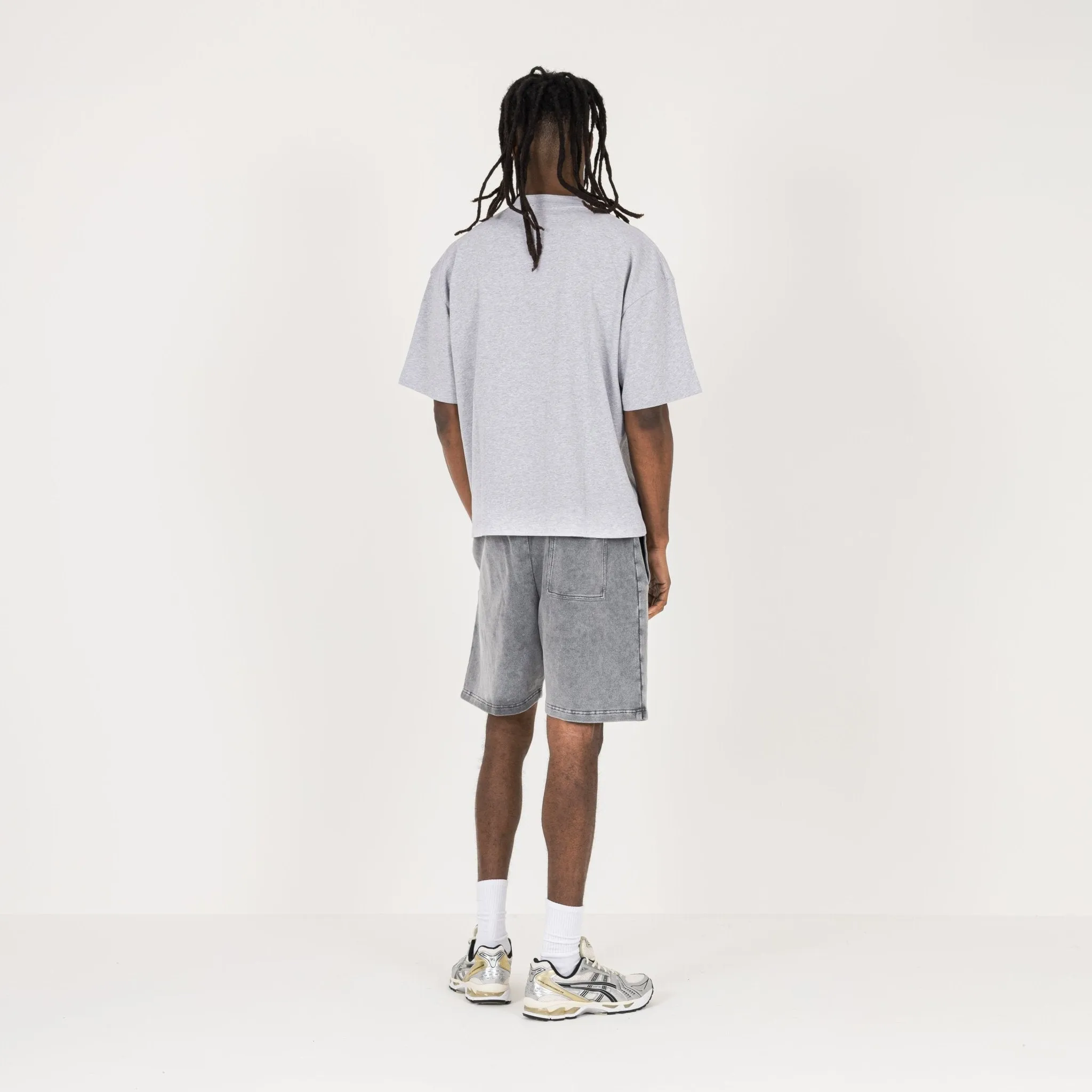 Cropped T-Shirt - Light Marl Grey
