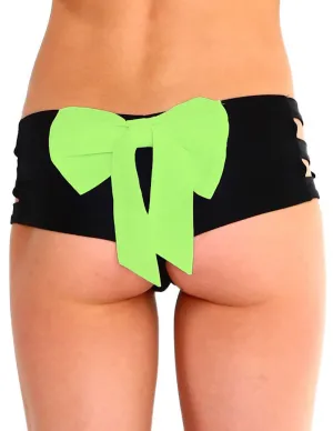 Cut Out Bow Booty Shorts