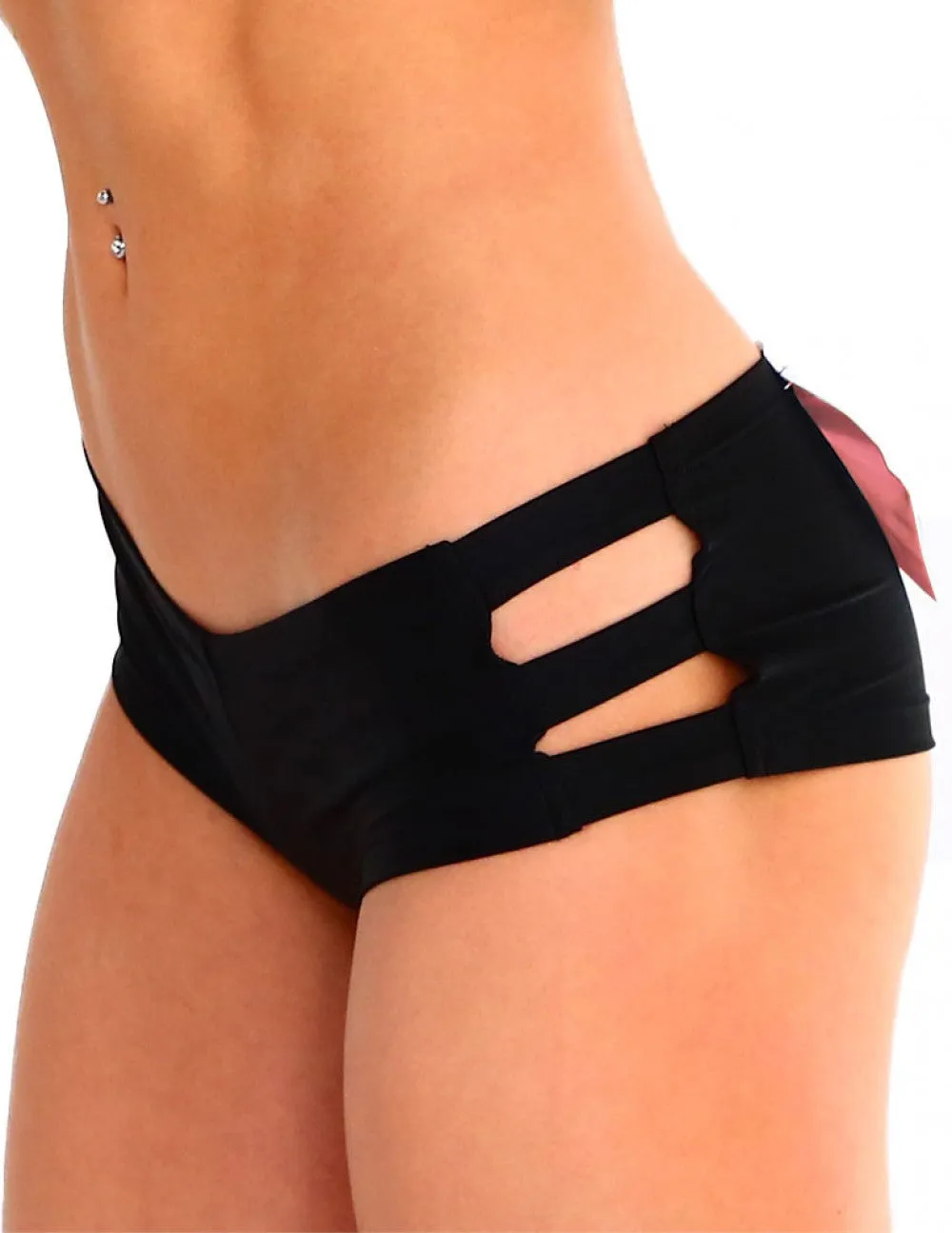 Cut Out Bow Booty Shorts