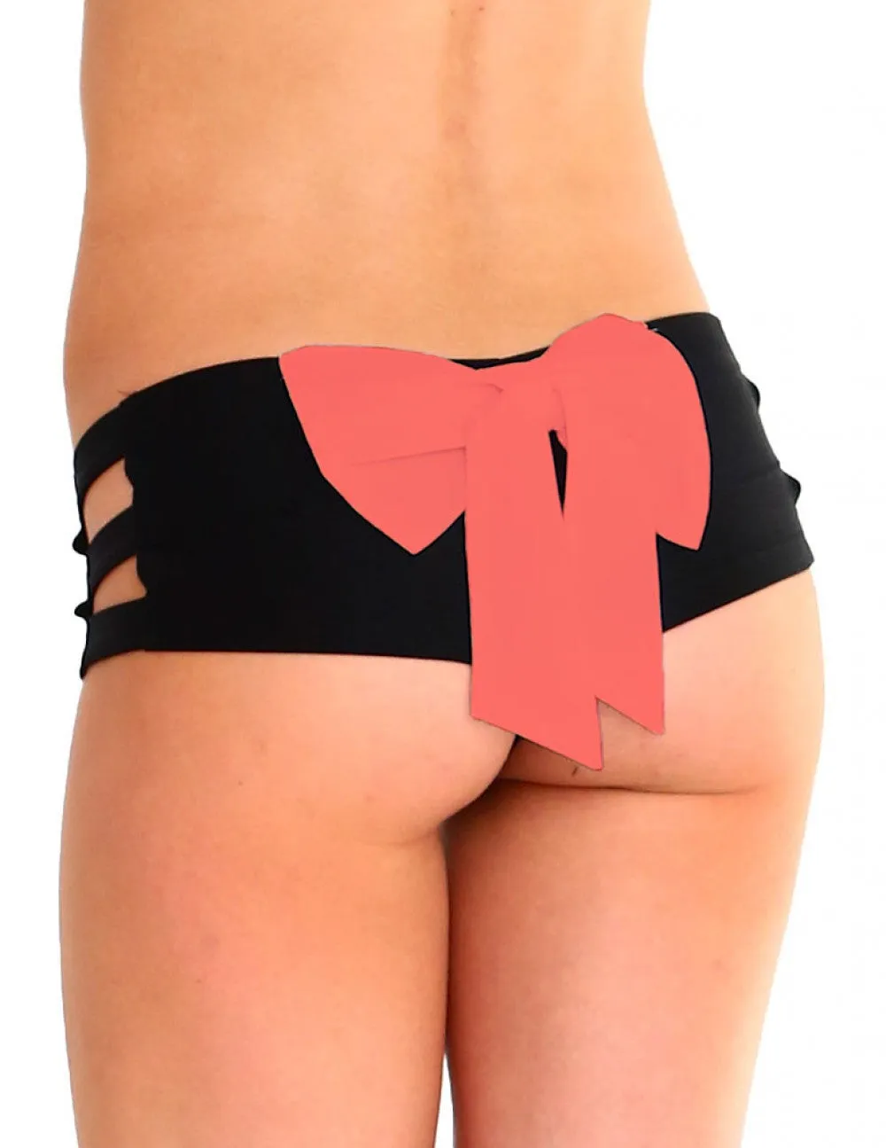 Cut Out Bow Booty Shorts