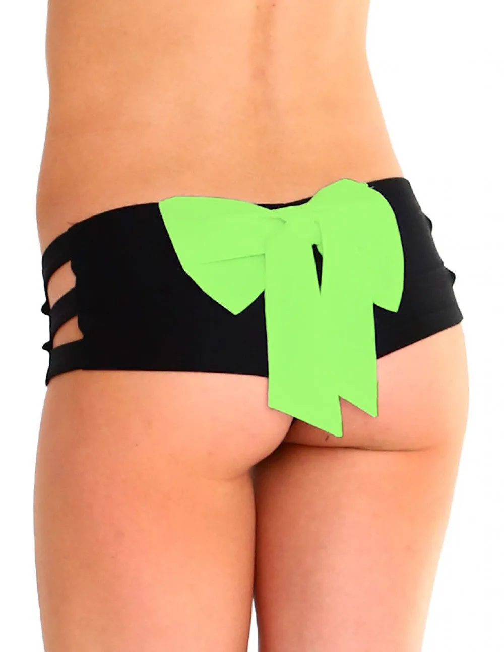 Cut Out Bow Booty Shorts