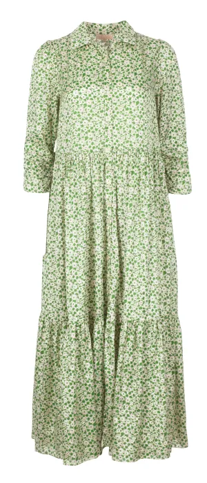 Delicate Shirt Dress - Green Garden