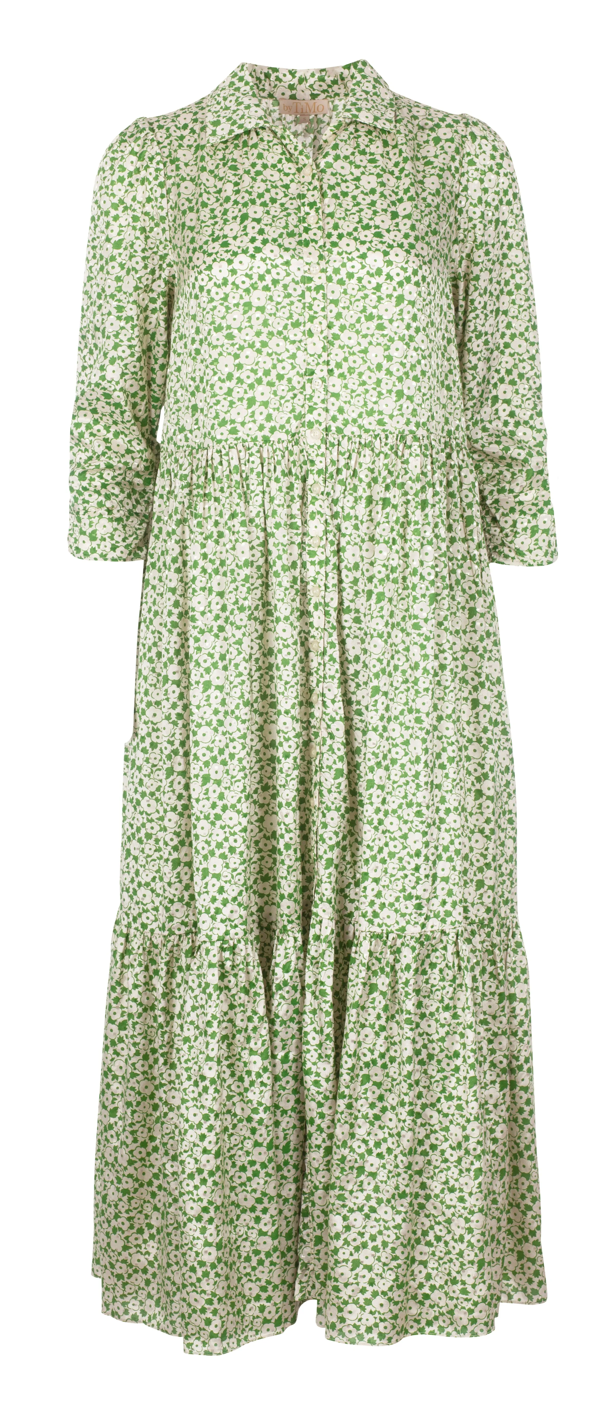 Delicate Shirt Dress - Green Garden