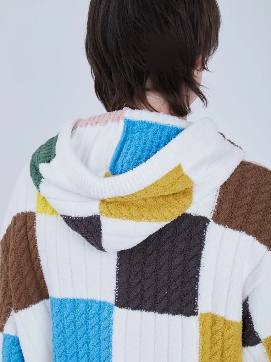 EAMES Air Moco Check-Patterned Mens Lounge Hoodie