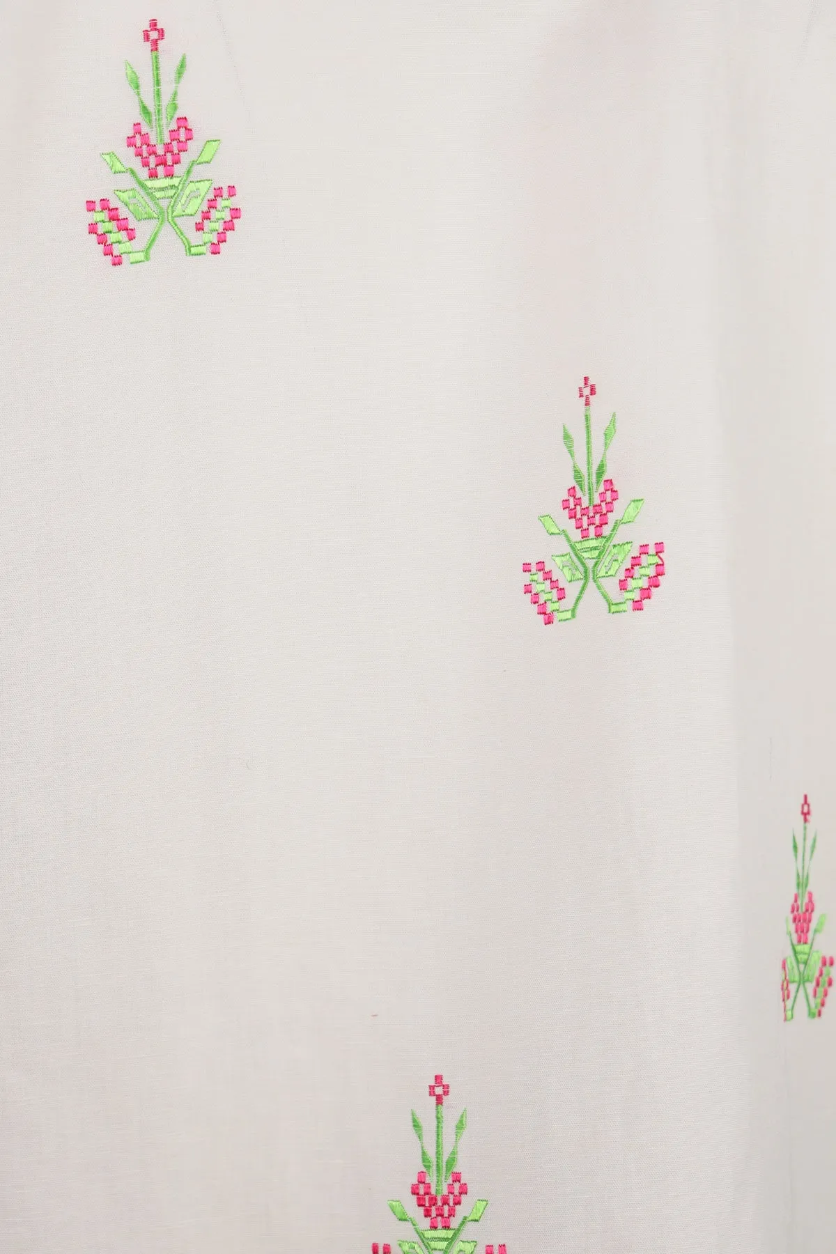 Embroidered Short Sleeve Shirt - Off White