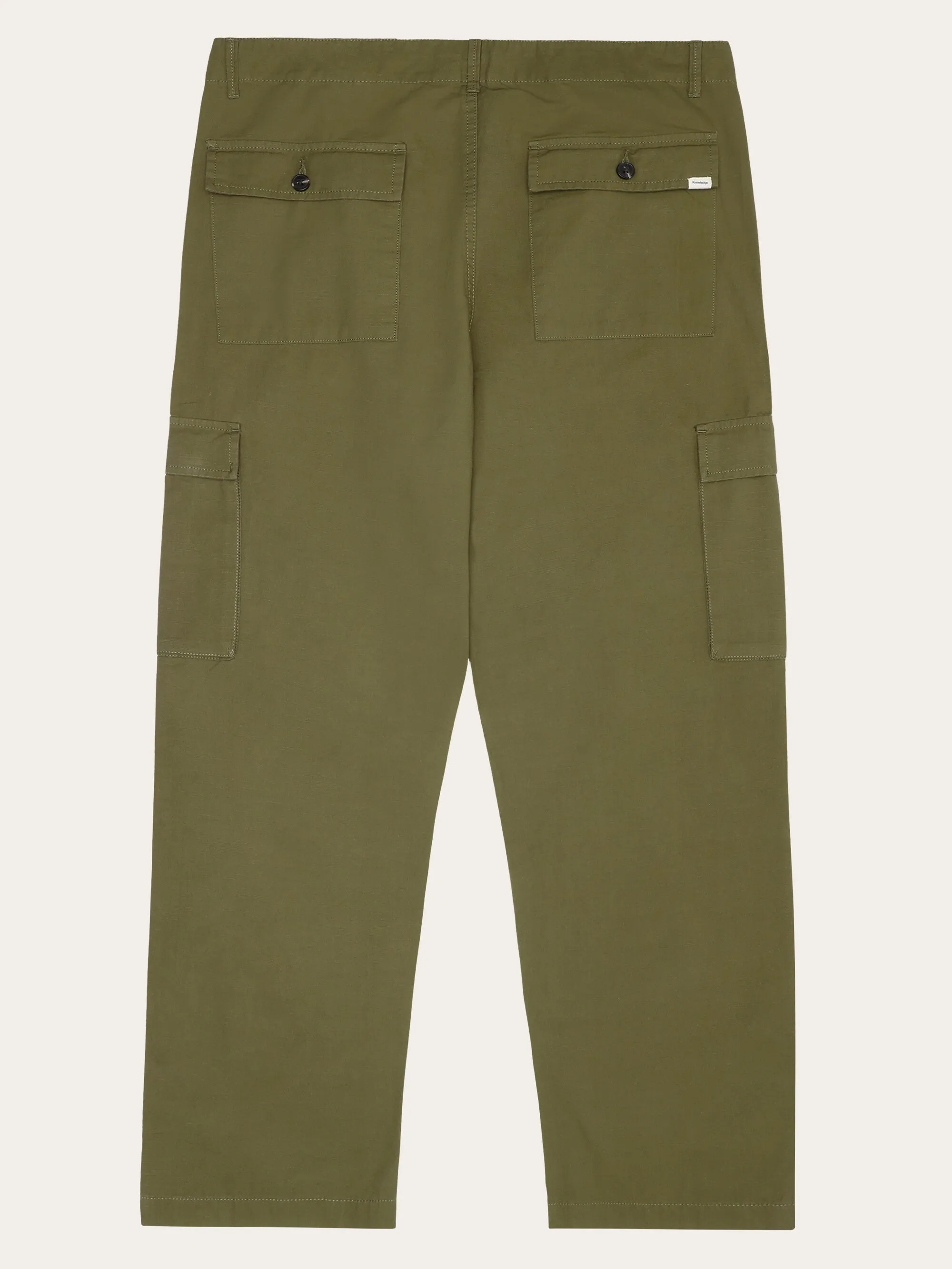 FLINT wide slub yarn pants - GOTS/Vegan - Burned Olive