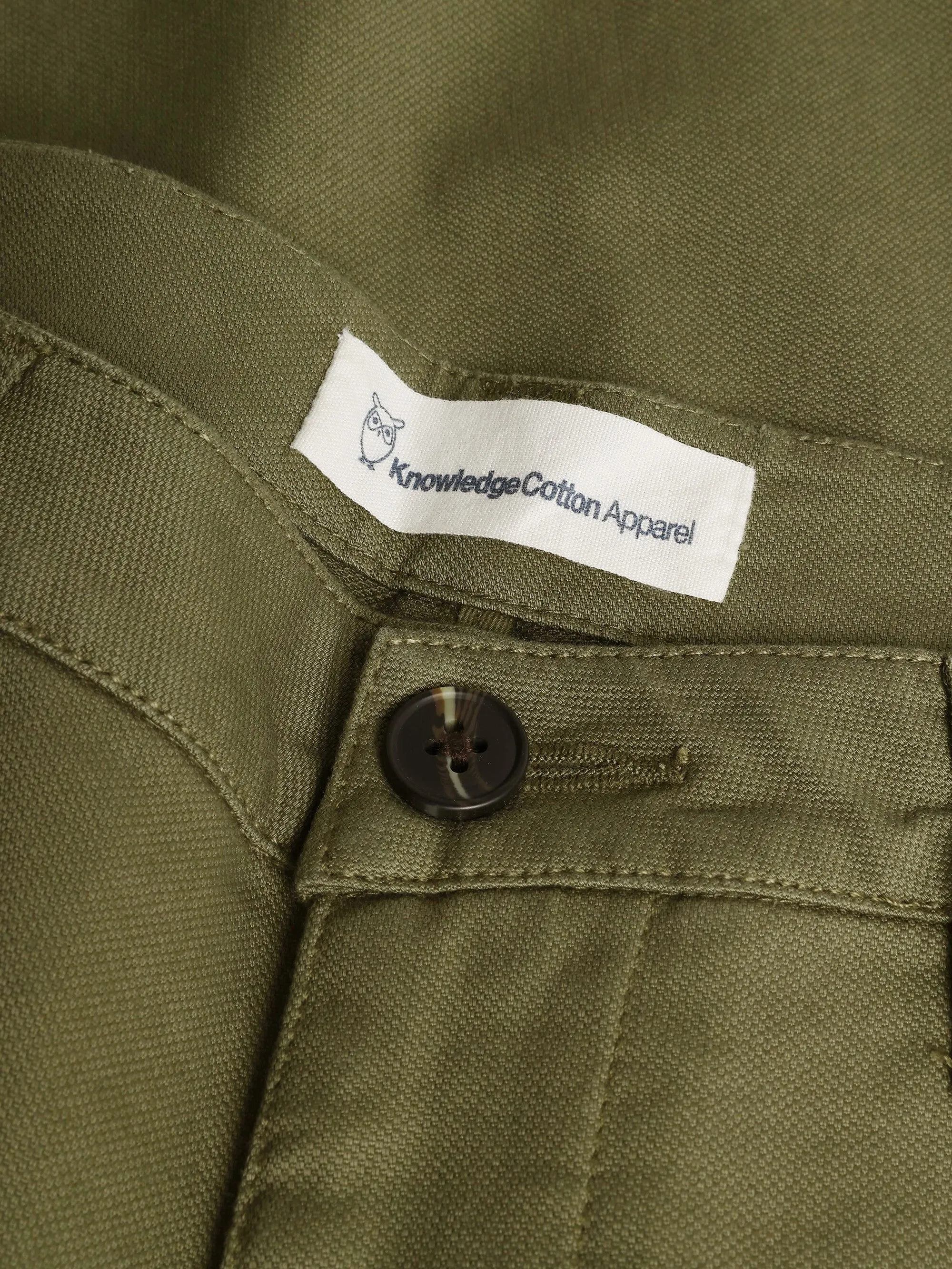 FLINT wide slub yarn pants - GOTS/Vegan - Burned Olive