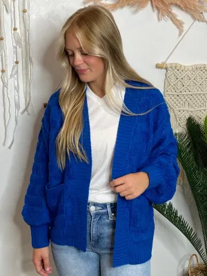 Fluffy Checker Cardigan in 4 Vibrant Colors