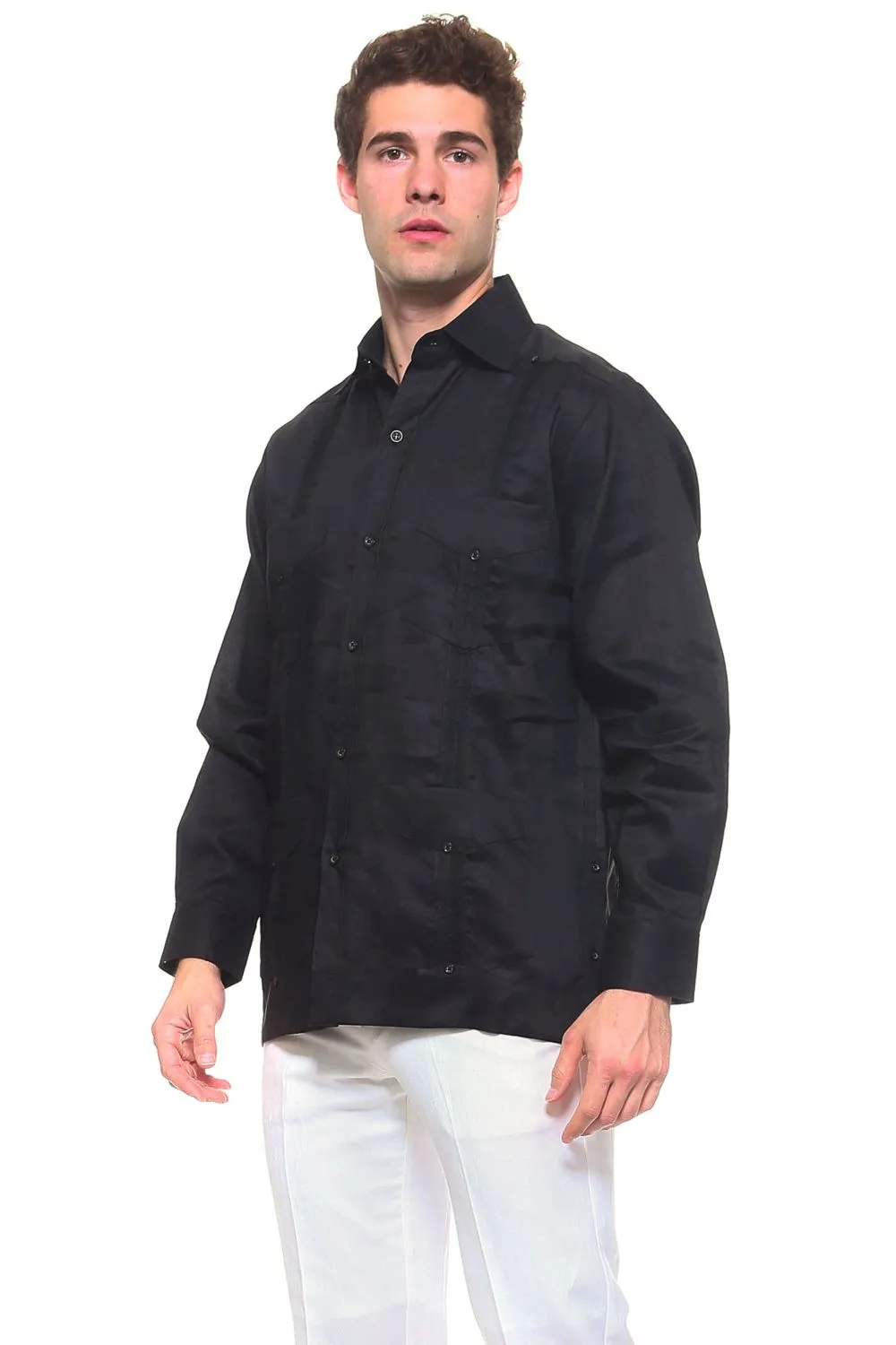 Genuine Mojito Signature Premium Collection 100% Irish Linen Classic Guayabera Shirt Long Sleeve