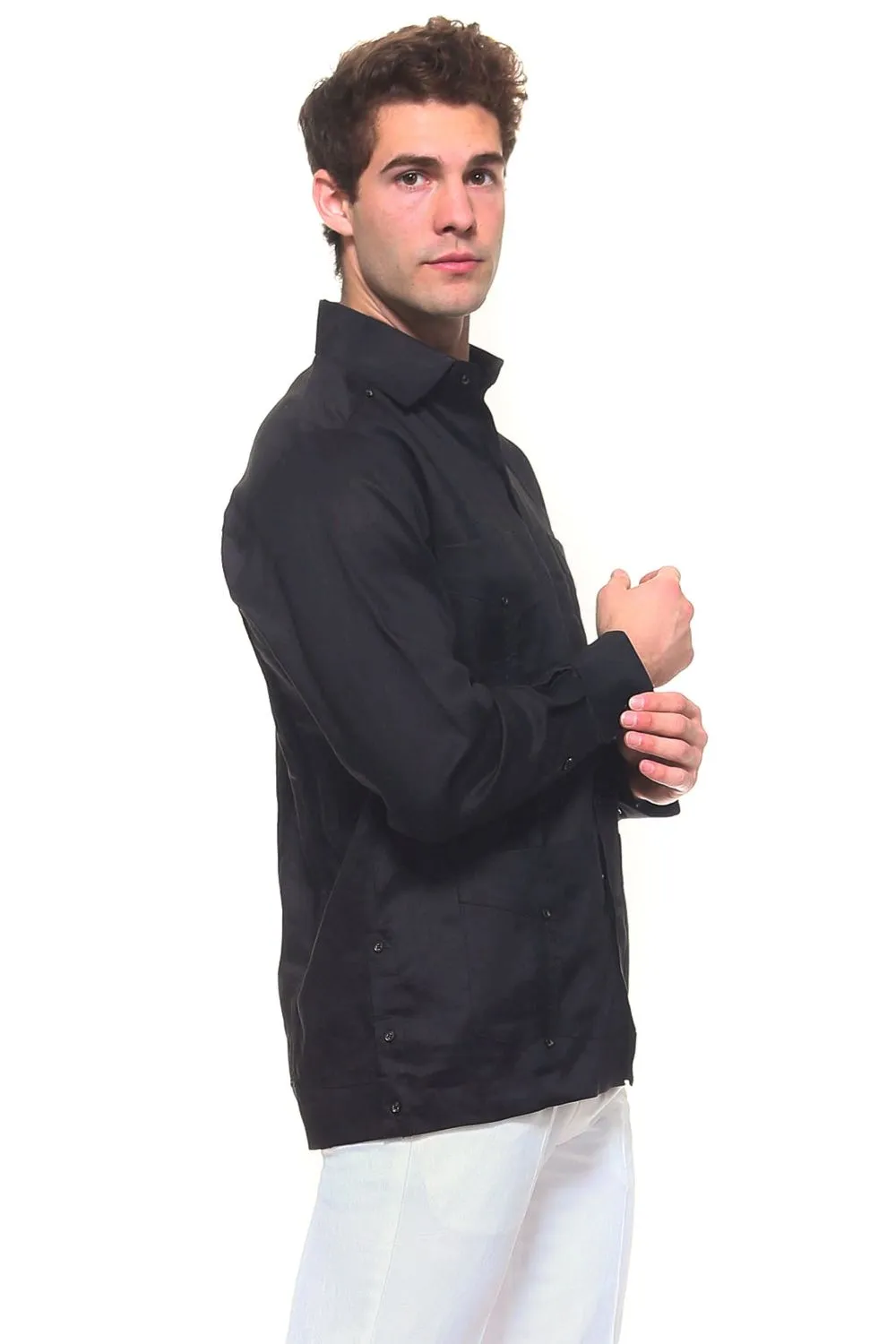 Genuine Mojito Signature Premium Collection 100% Irish Linen Classic Guayabera Shirt Long Sleeve