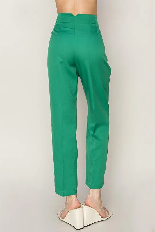 Green Straight Leg Cropped Pants