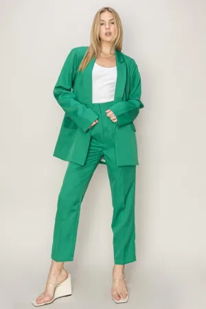 Green Straight Leg Cropped Pants