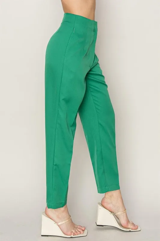Green Straight Leg Cropped Pants