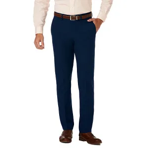 Haggar Mens Slim fit Dress Pants 30 / 30 Blue Solid