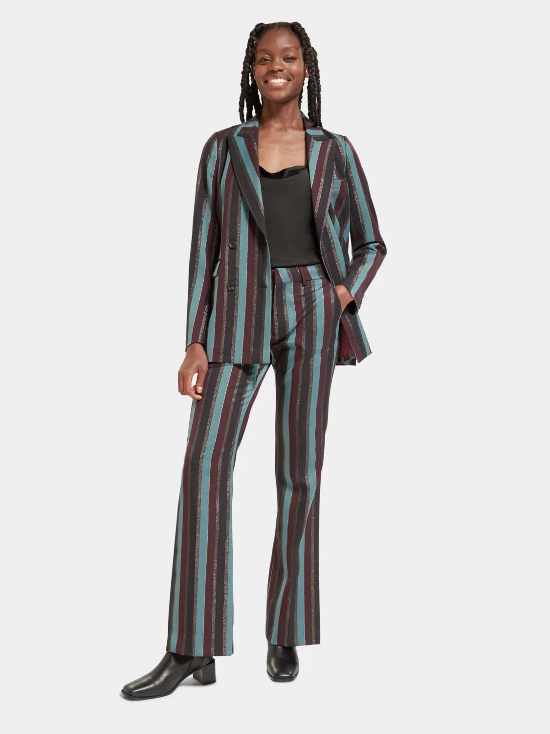 High-rise flared pants