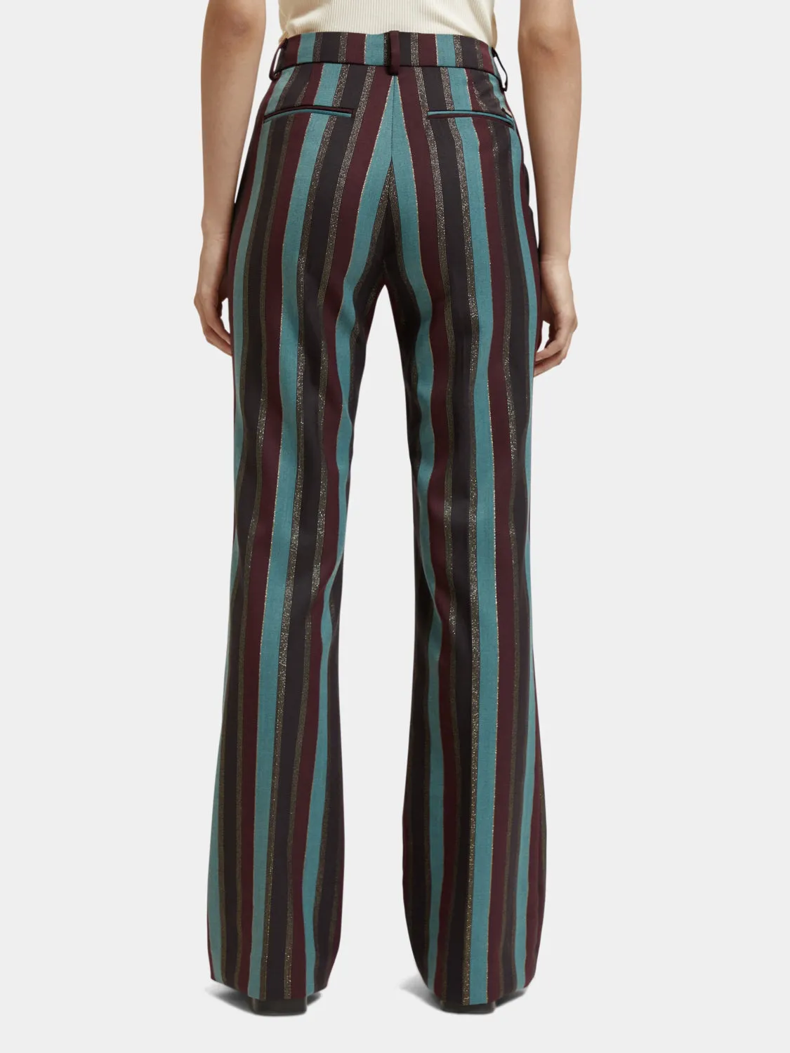 High-rise flared pants