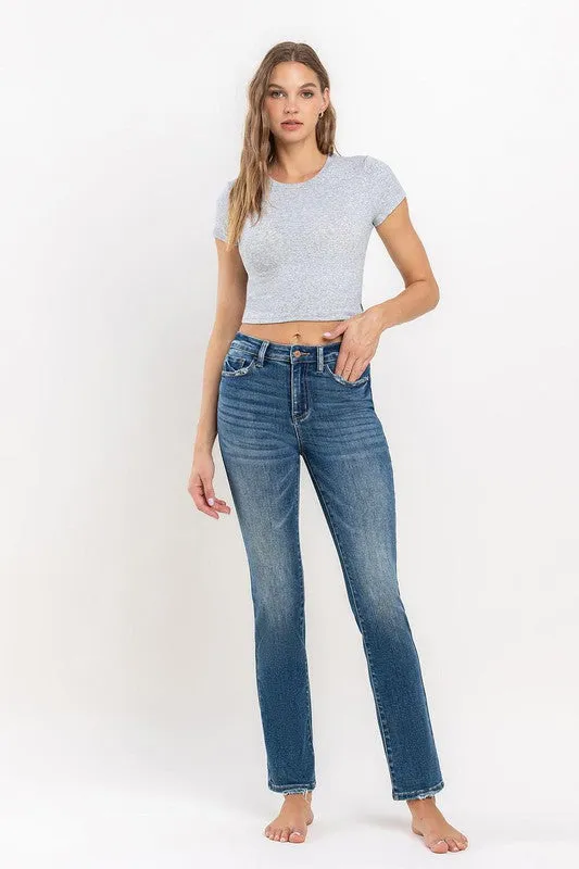 High Rise Stretch Slim Straight Jean