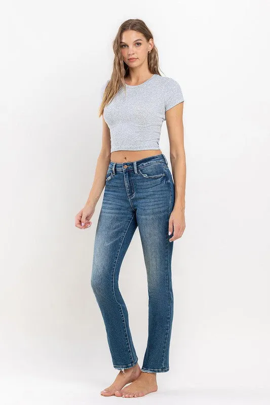 High Rise Stretch Slim Straight Jean