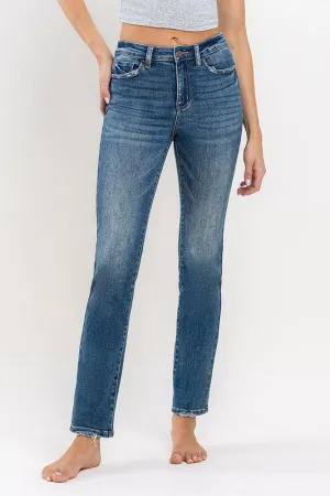 High Rise Stretch Slim Straight Jean