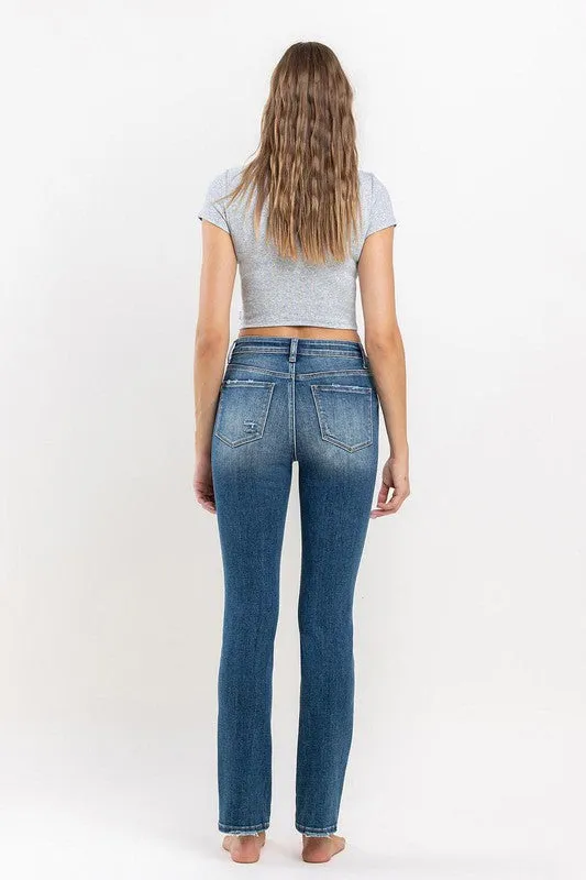 High Rise Stretch Slim Straight Jean