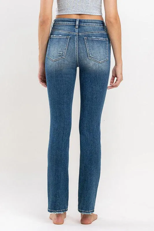 High Rise Stretch Slim Straight Jean