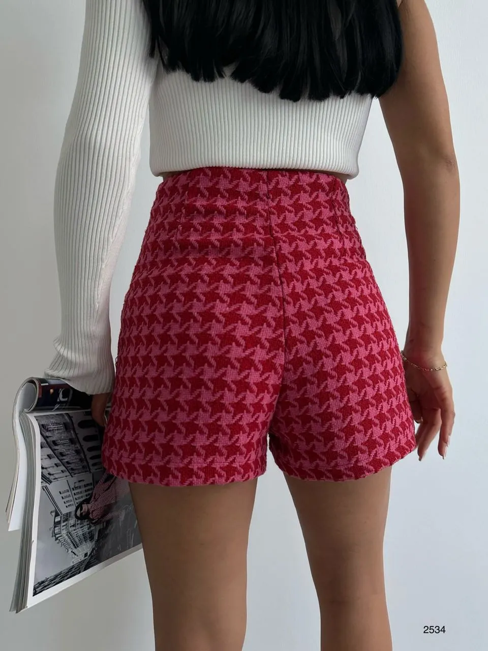 High Waist Mini Tweed Shorts