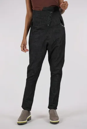Hilly High Waist Denim Pants, Black