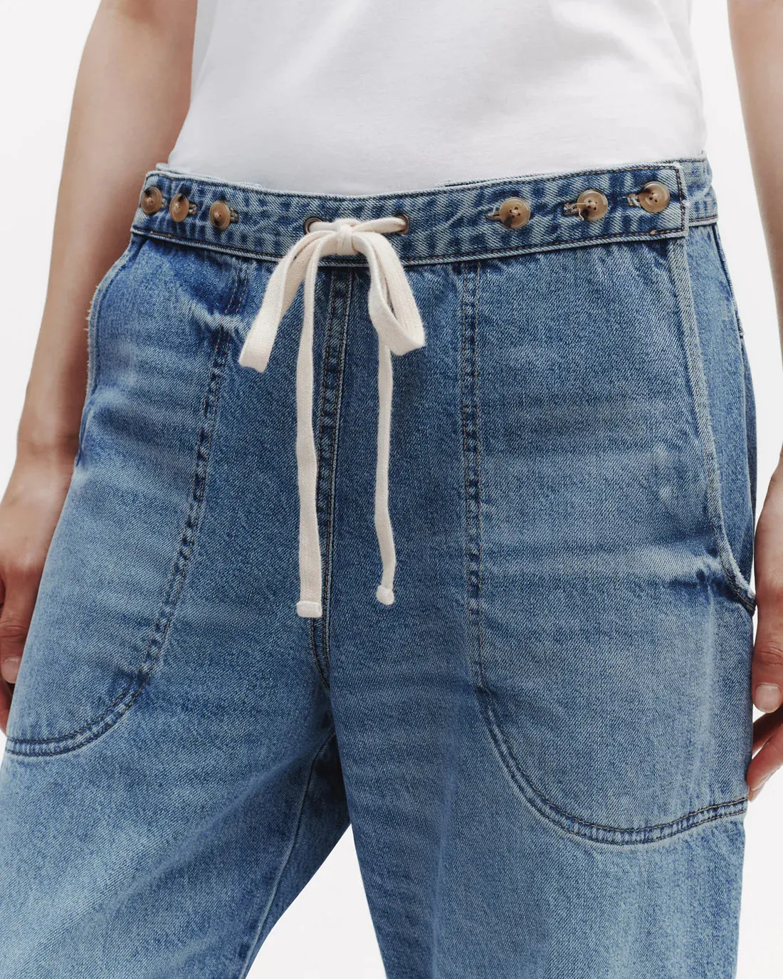 Jetties Beach Pant in Vintage Denim