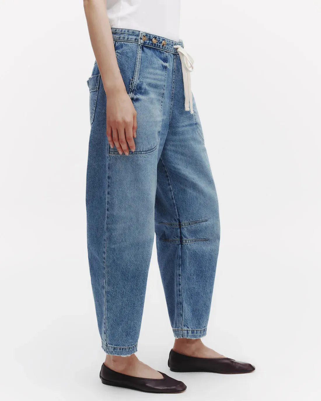 Jetties Beach Pant in Vintage Denim