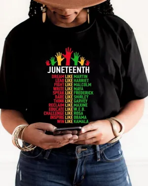 Juneteenth Simple Letter Print Short Sleeve Ladies